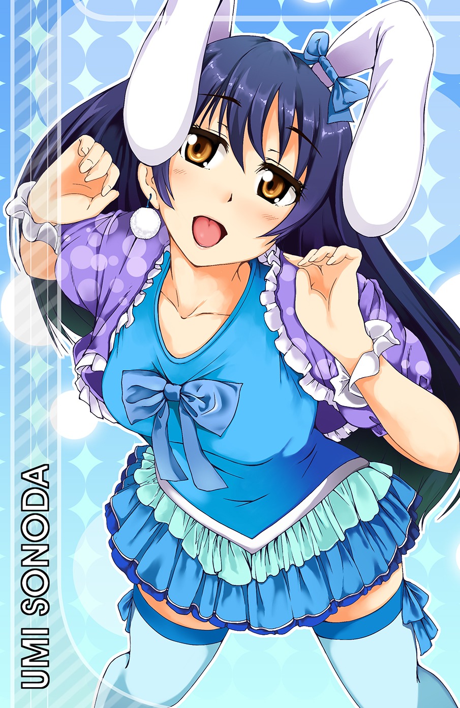 animal_ears bunny_ears love_live! misaki_takahiro sonoda_umi thighhighs