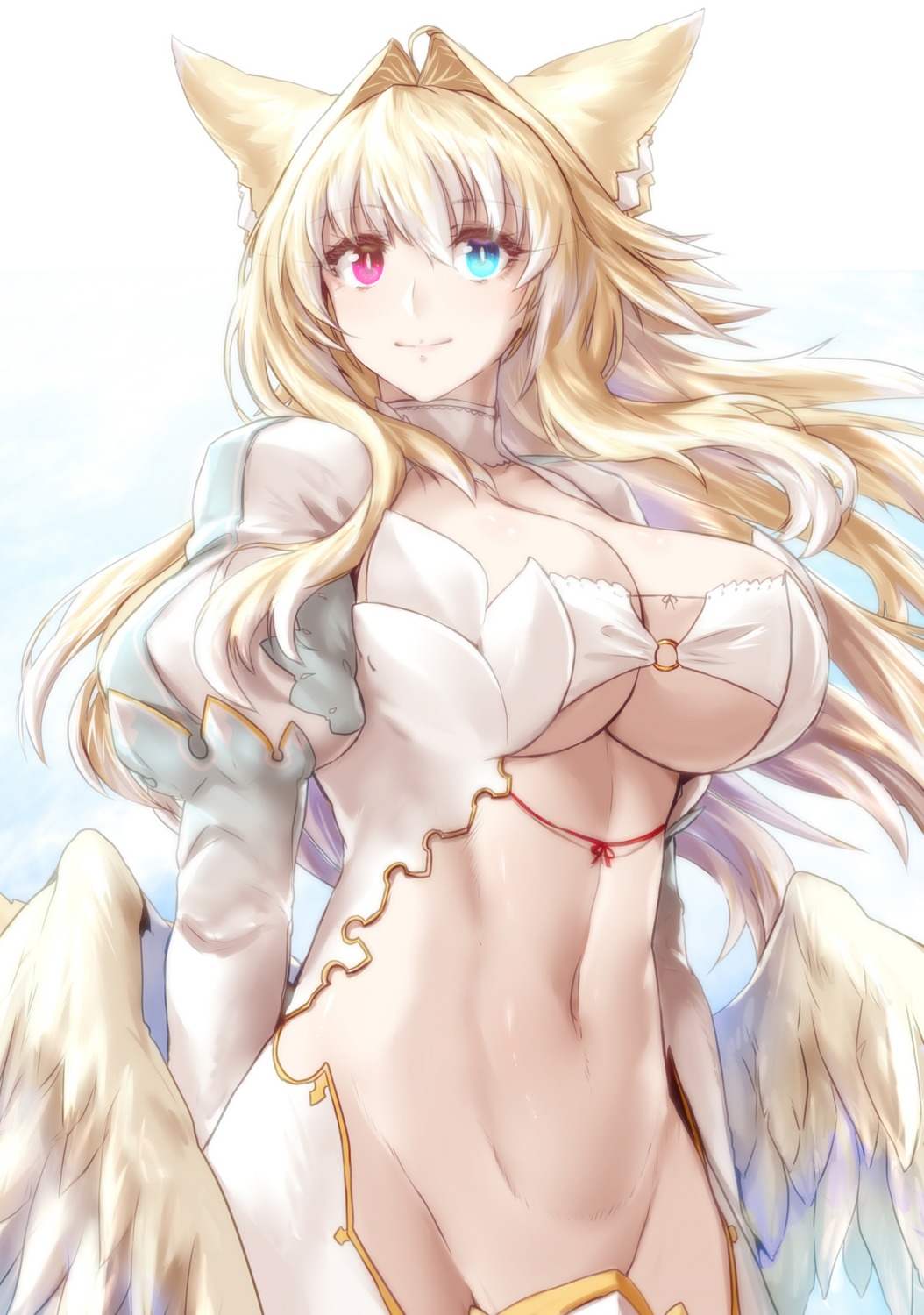 animal_ears heterochromia minarai_tenna no_bra nopan wings