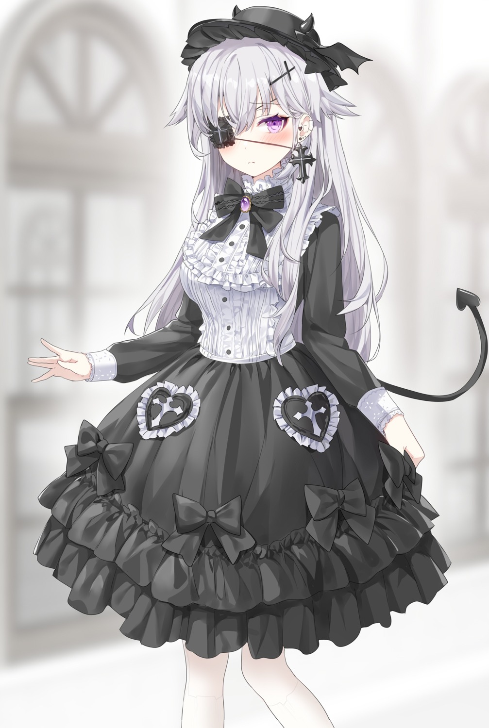 dress eyepatch gothic_lolita lolita_fashion ronopu tail