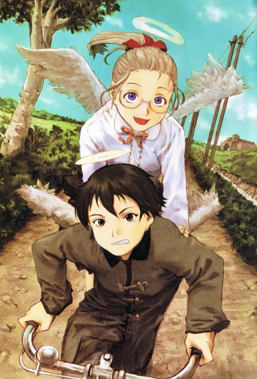 abe_yoshitoshi haibane_renmei hikari_(haibane_renmei) kana_(haibane_renmei) megane wings