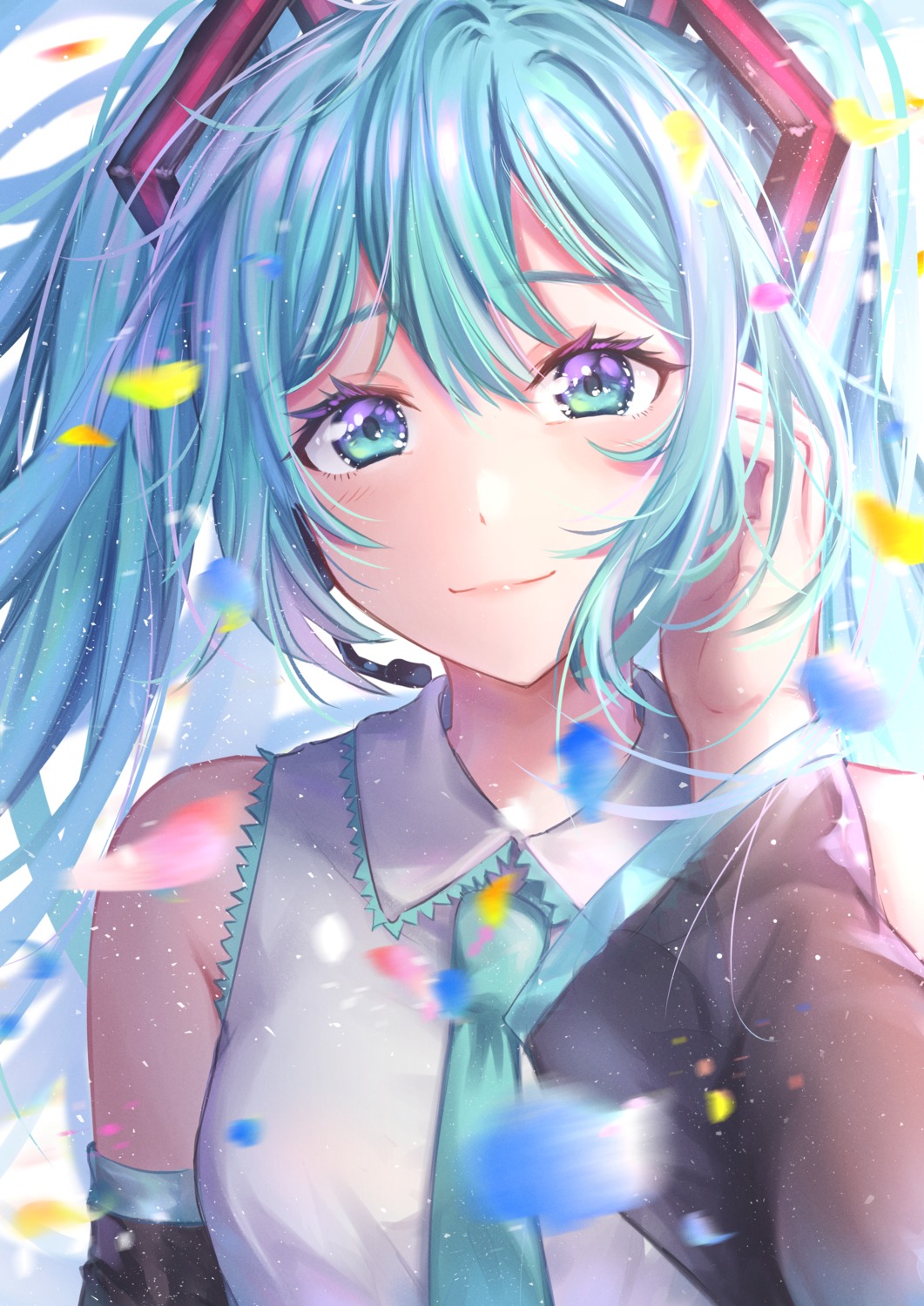 hatsune_miku headphones vocaloid yuzuha_wasa