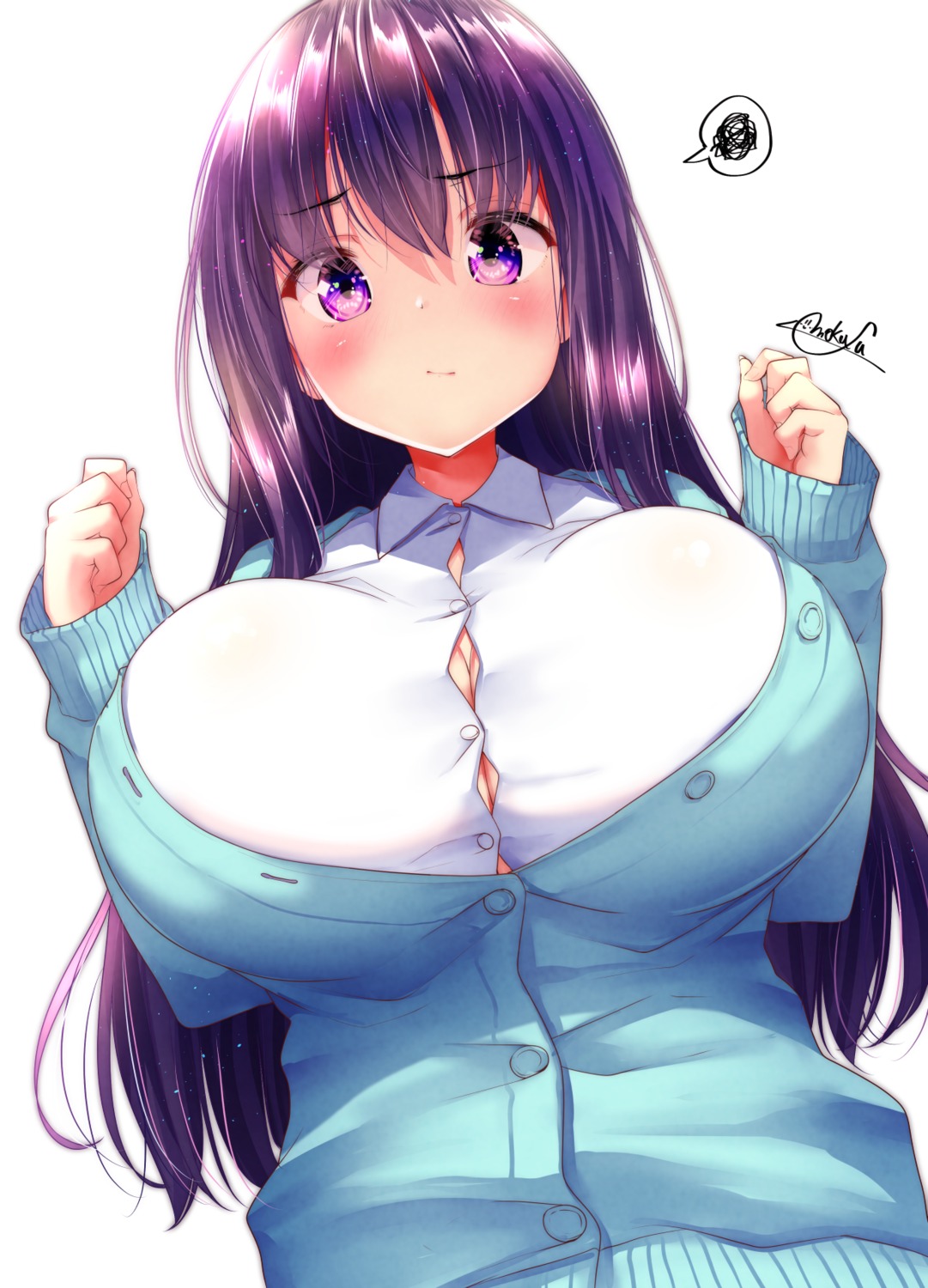 cleavage mokufuu seifuku sweater