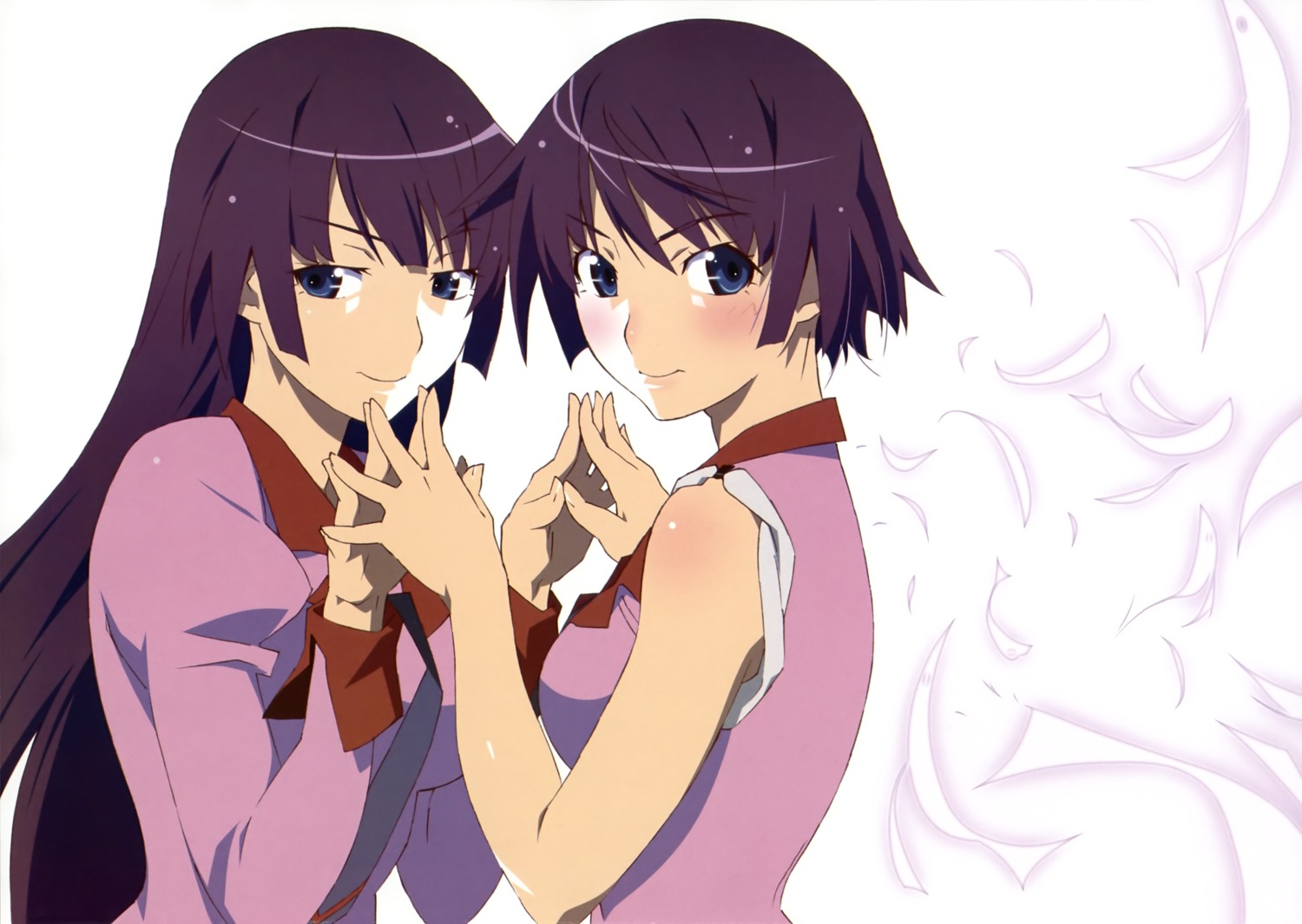 bakemonogatari monogatari_(series) nisemonogatari seifuku senjougahara_hitagi yamamura_hiroki