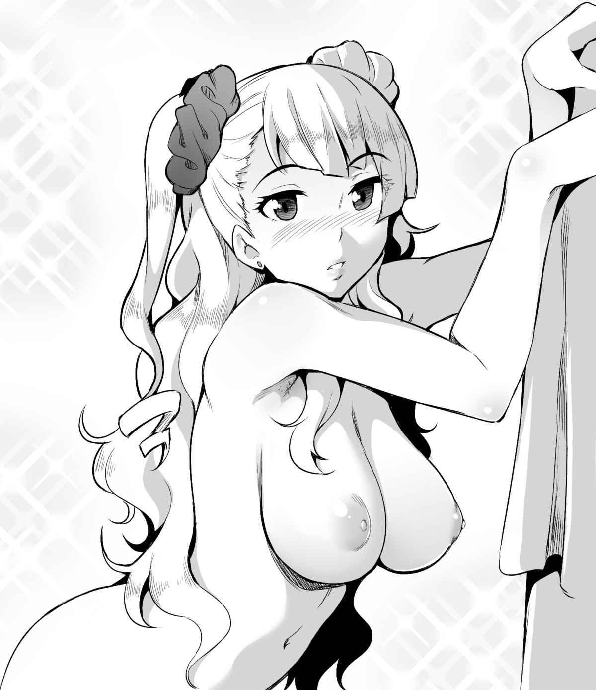 ghettoyouth gyaruko monochrome naked nipples oshiete!_gyaruko-chan sketch