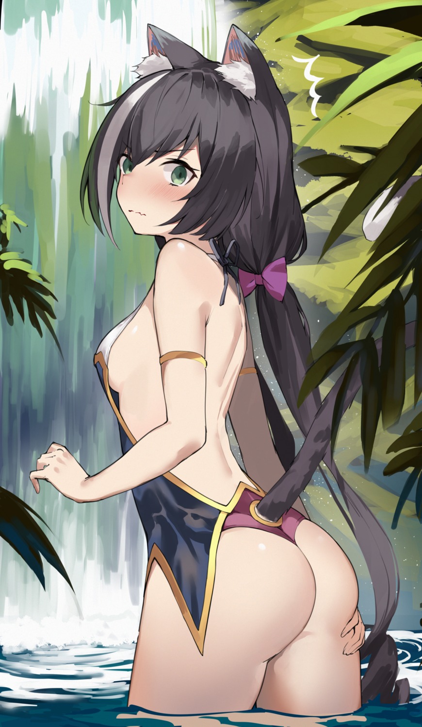 amagasa_yun animal_ears ass karyl_(princess_connect) princess_connect princess_connect!_re:dive swimsuits tail wet