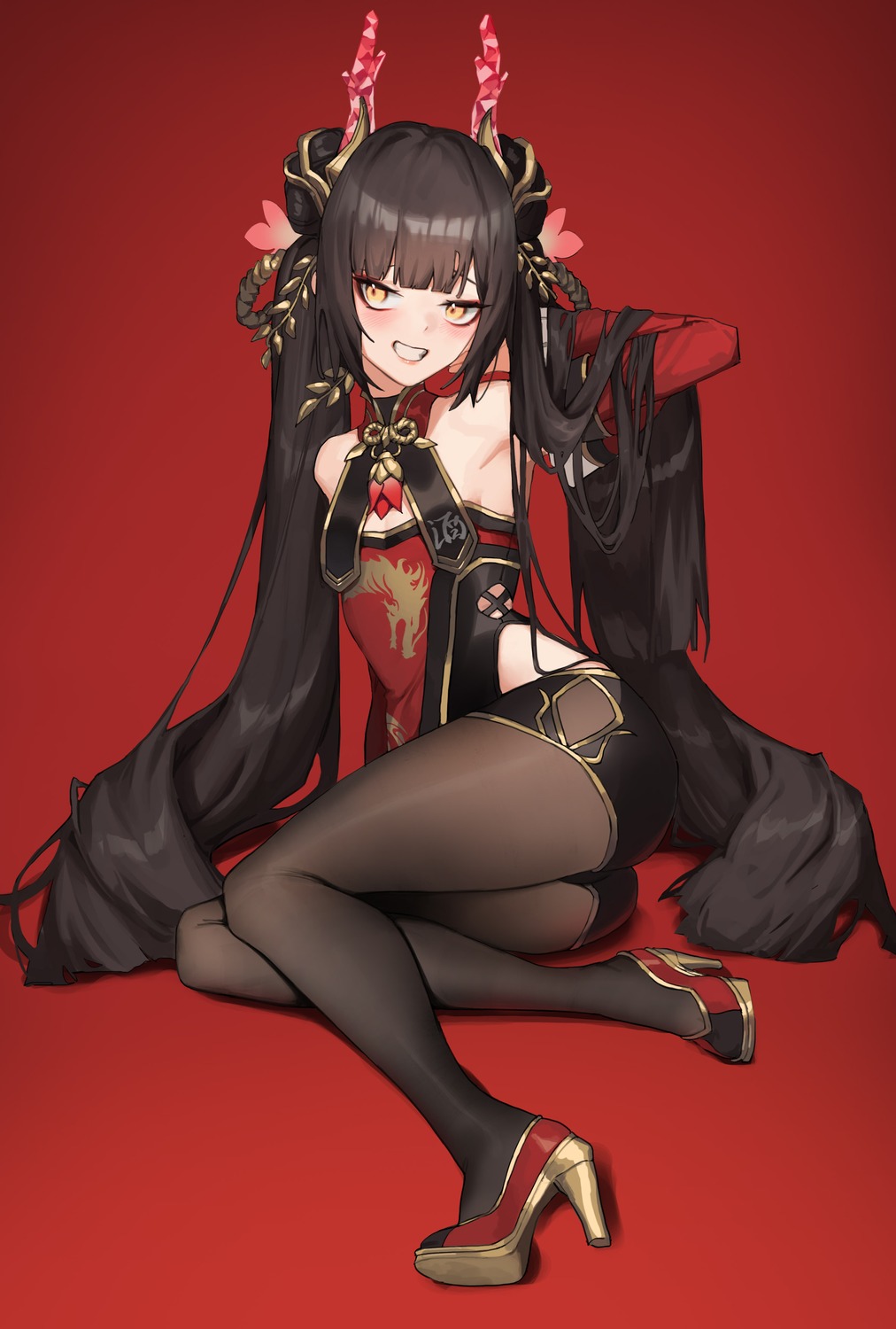 asian_clothes black_survival freng heels li_dailin pantyhose tunamayo_(dsasd751)