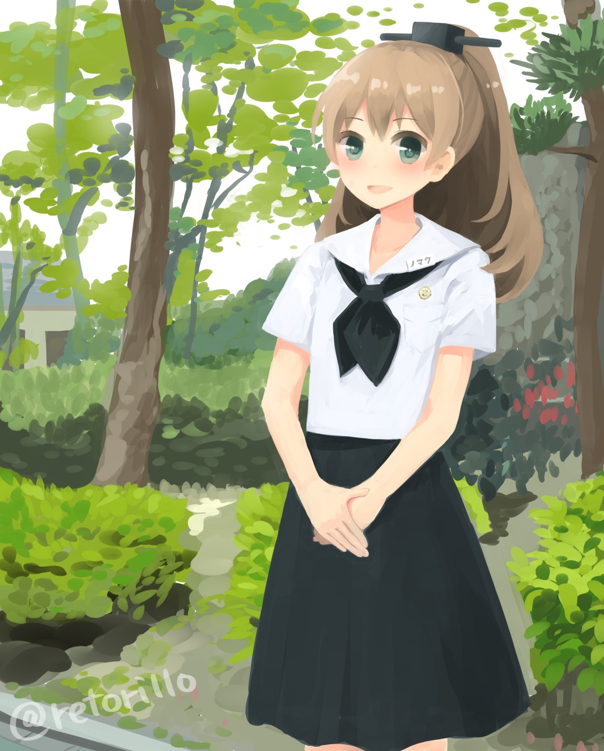 kantai_collection kumano_(kancolle) retoriro seifuku