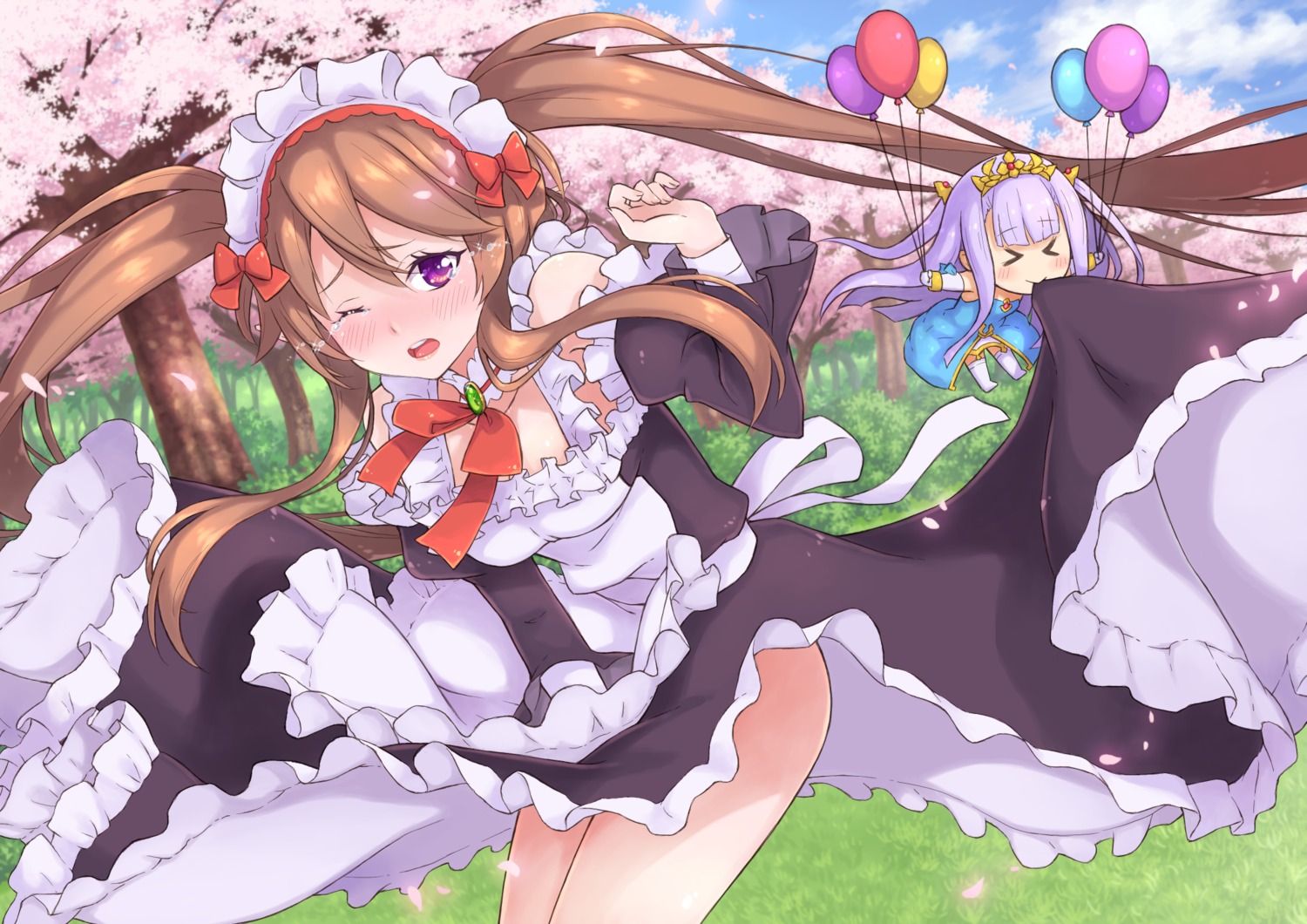 chibi gun_(artist) maid myuseru_foaran outbreak_company petralka_anne_eldant_iii pointy_ears