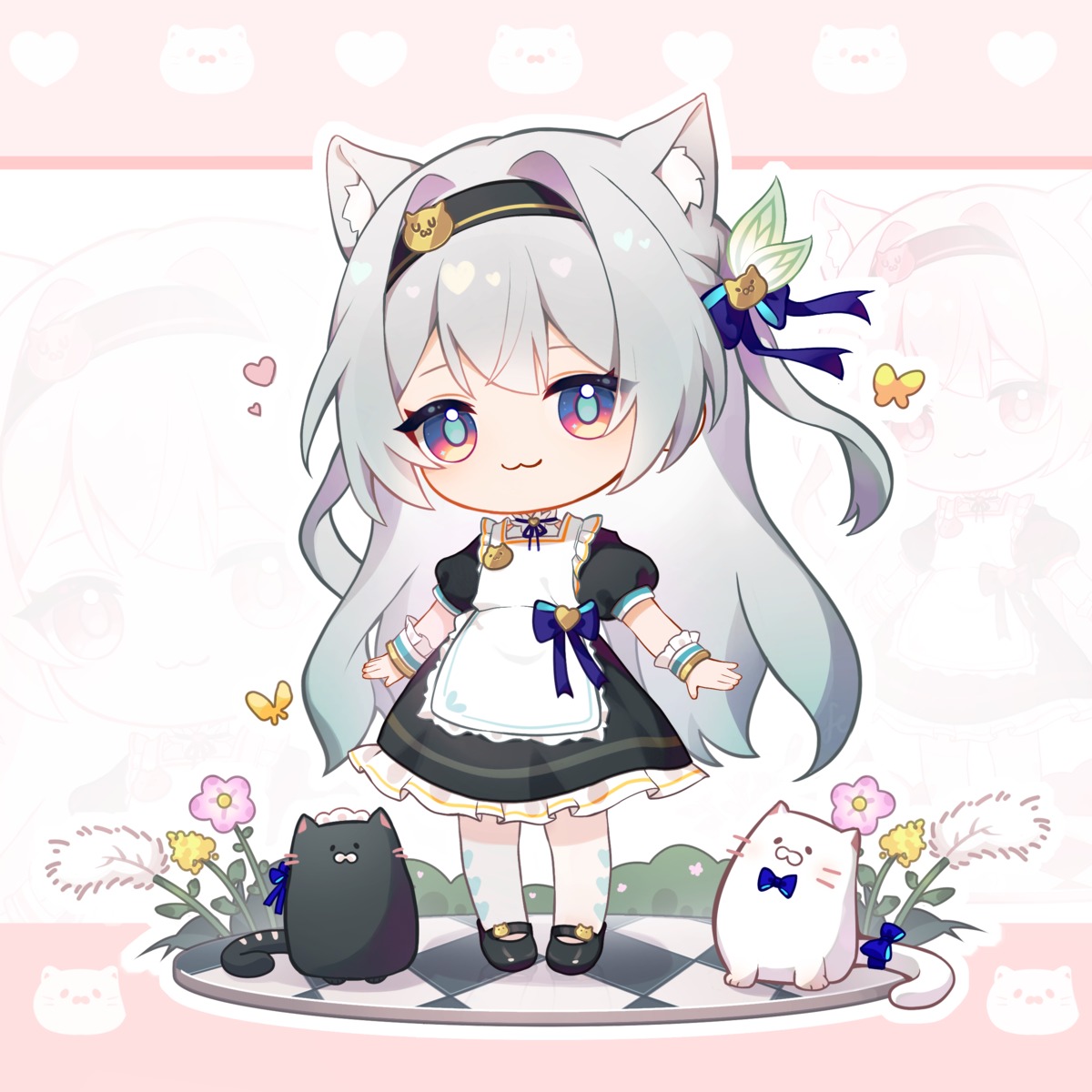 animal_ears chibi firefly honkai:_star_rail huang_tie_lin maid neko nekomimi pantyhose