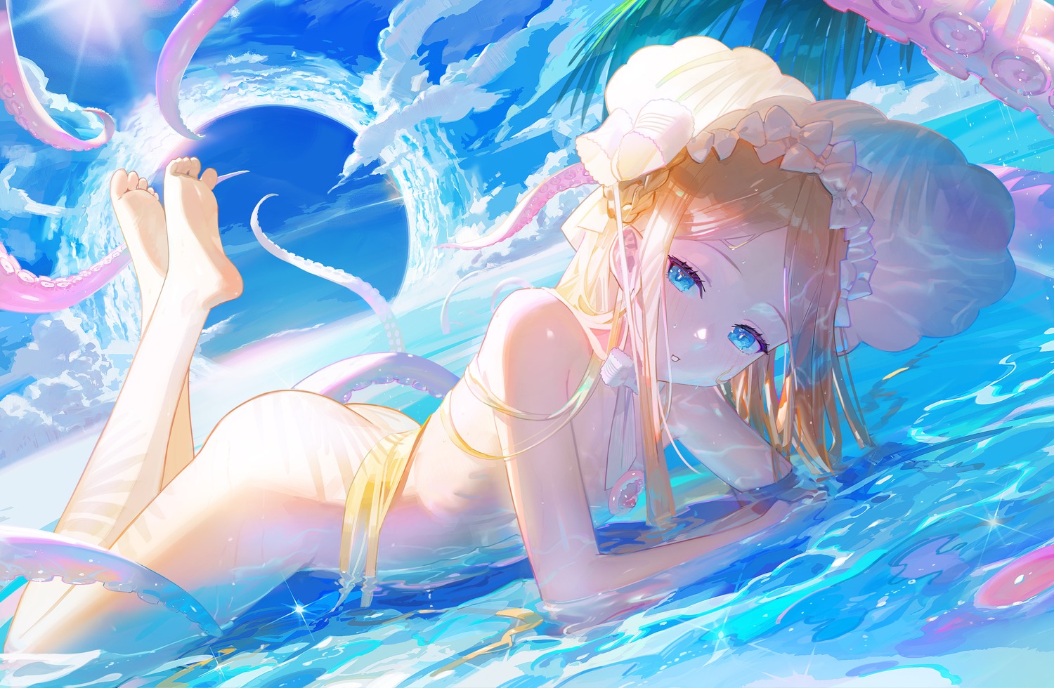 abigail_williams_(fate) fate/grand_order leiq loli naked nipples tentacles wet