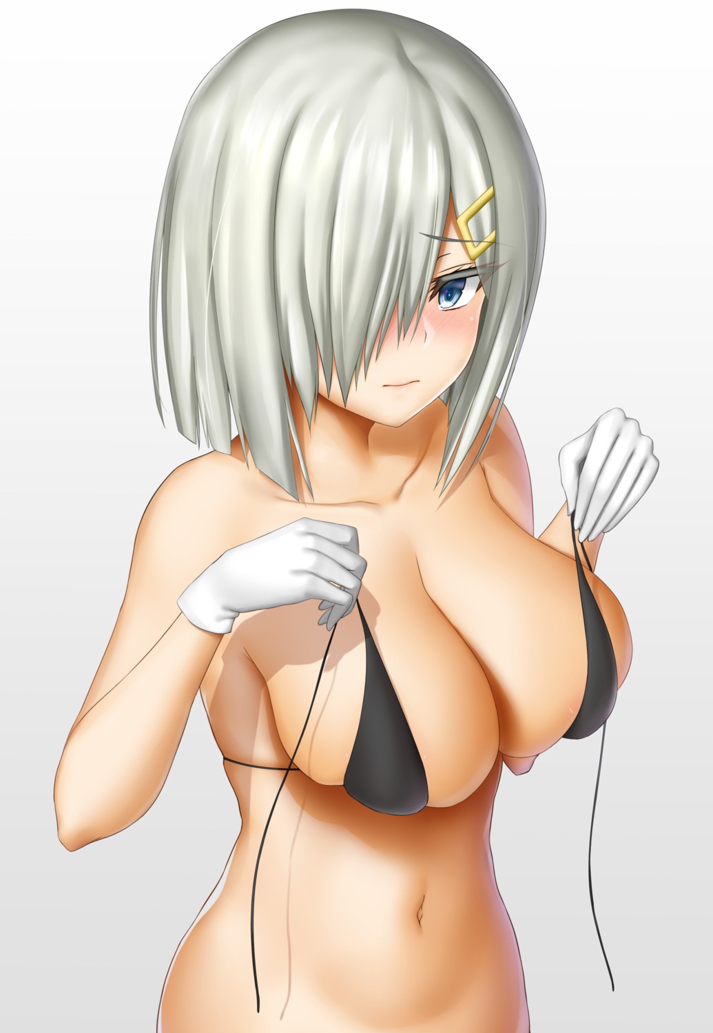 abukobato bikini_top bottomless hamakaze_(kancolle) kantai_collection swimsuits undressing