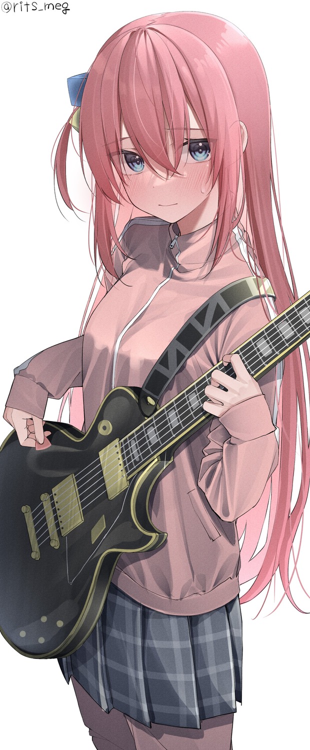 bocchi_the_rock! gotou_hitori guitar gym_uniform kawai_ritsu_(rits_meg) seifuku