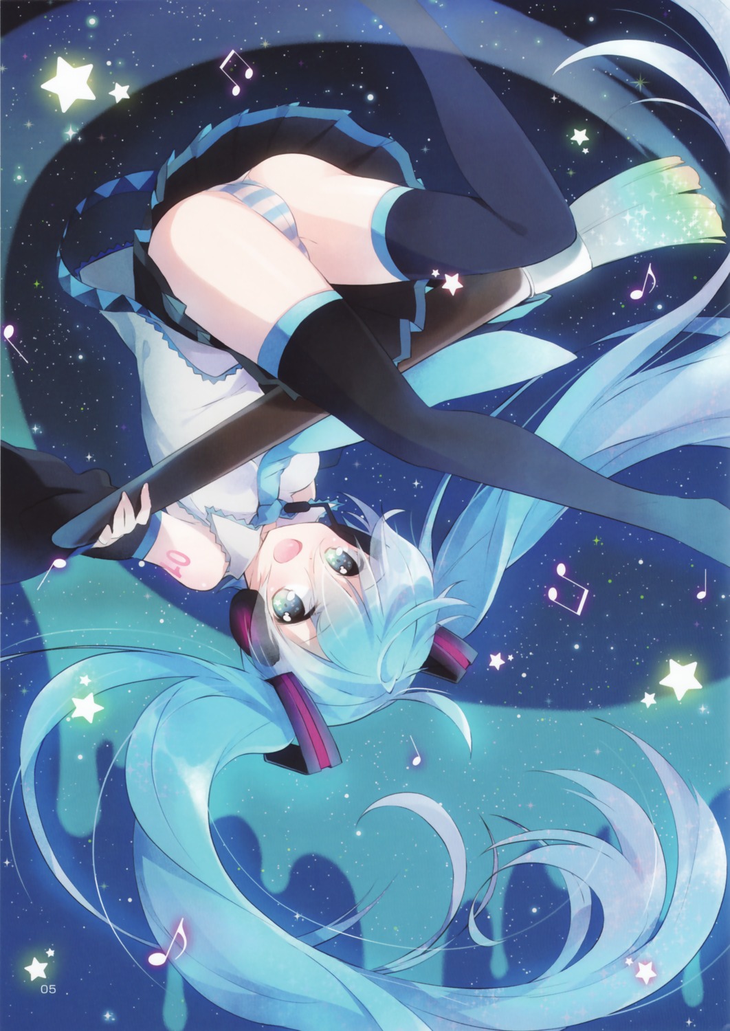 hatsune_miku mottsun pantsu shimapan thighhighs vocaloid