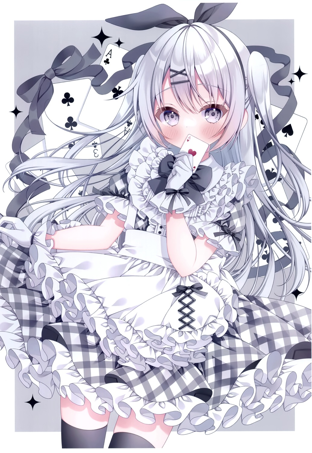 dress kotori_no_shokuji lolita_fashion puu_(kotori_no_shokuji) skirt_lift thighhighs