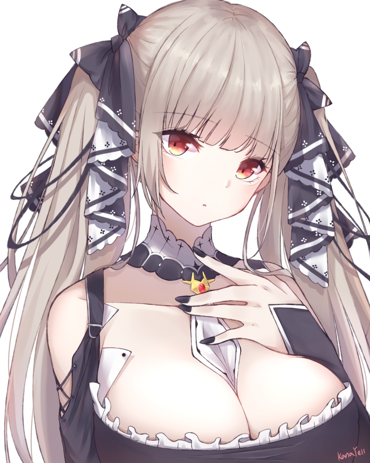 azur_lane breast_hold cleavage formidable_(azur_lane) gothic_lolita kanayell lolita_fashion no_bra