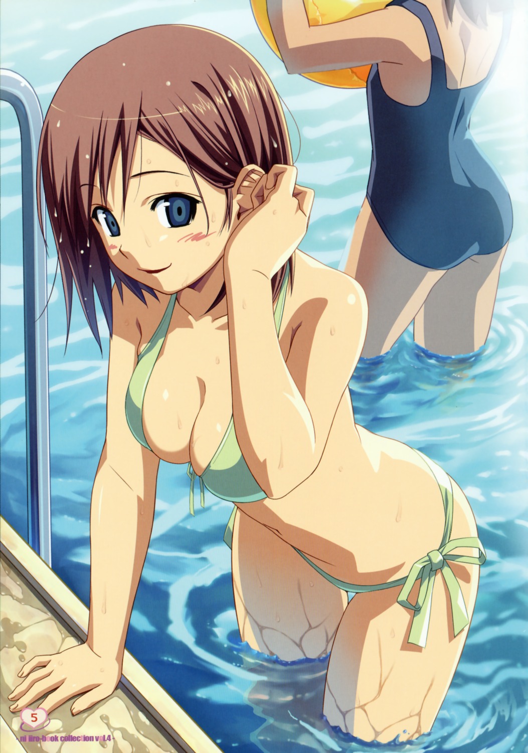 bikini cleavage koutaro nijiiro_zakura swimsuits wet