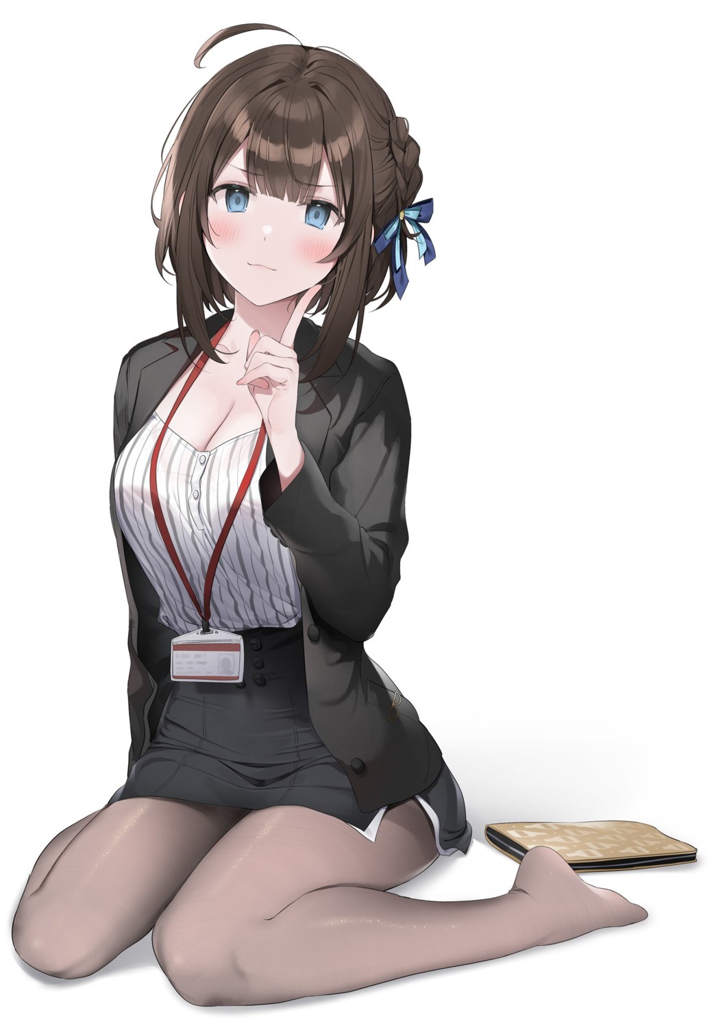 business_suit cleavage pantyhose skirt_lift xretakex
