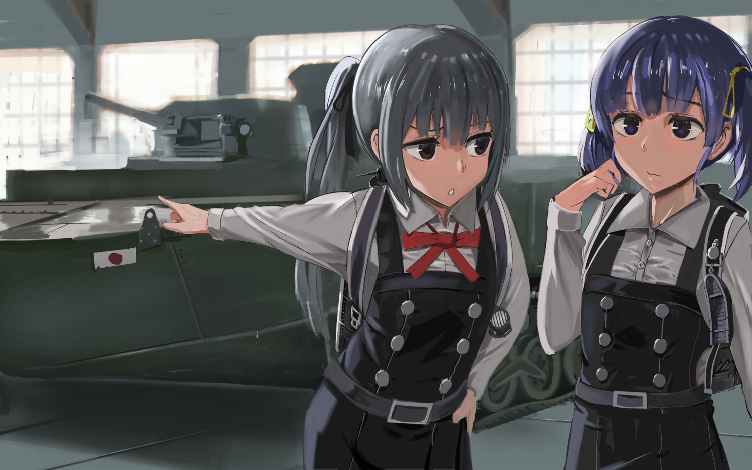 kantai_collection kasumi_(kancolle) ooshio_(kancolle) seifuku ssamjang_(misosan)