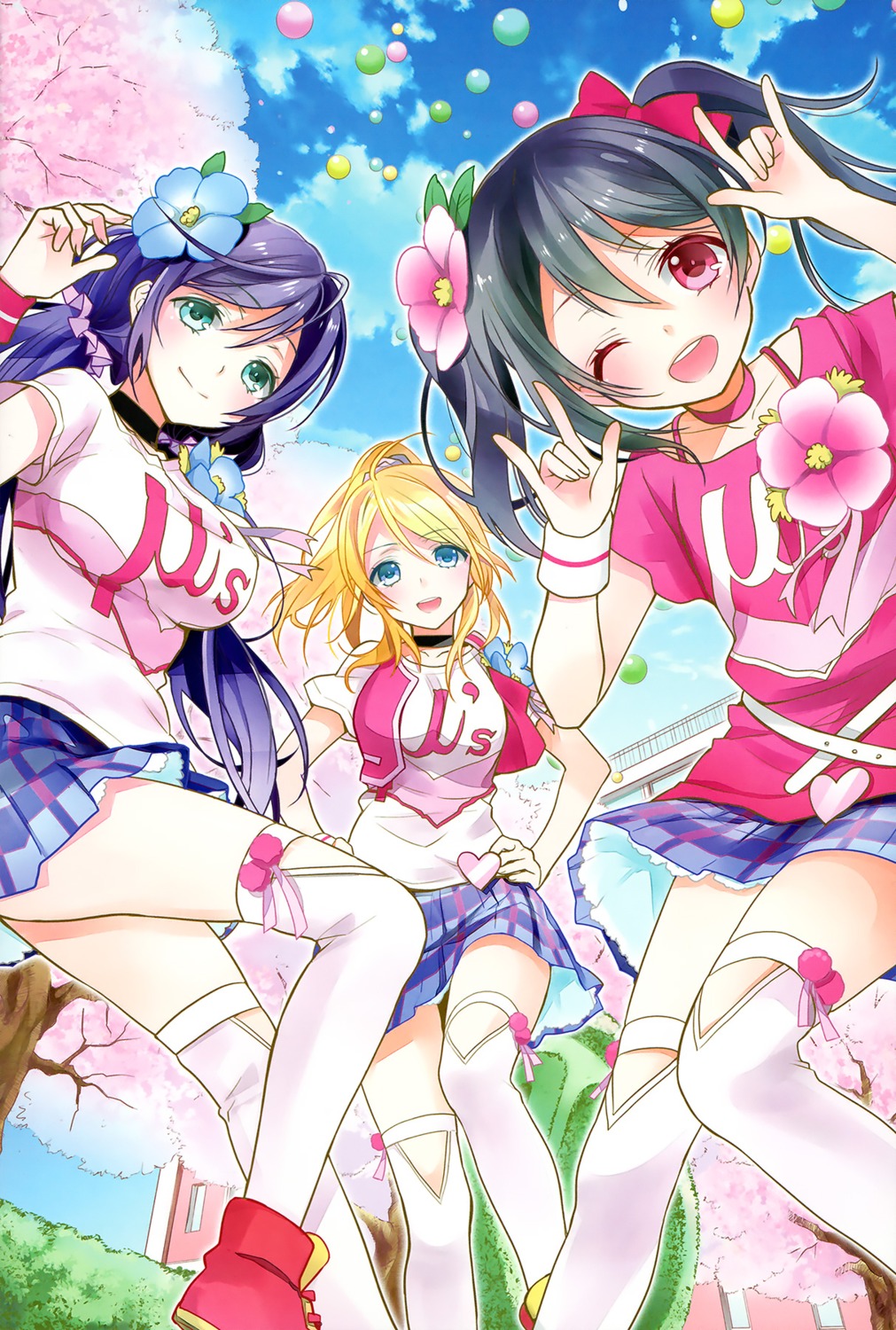 ayase_eli love_live! ooshima_tomo thighhighs toujou_nozomi yazawa_nico