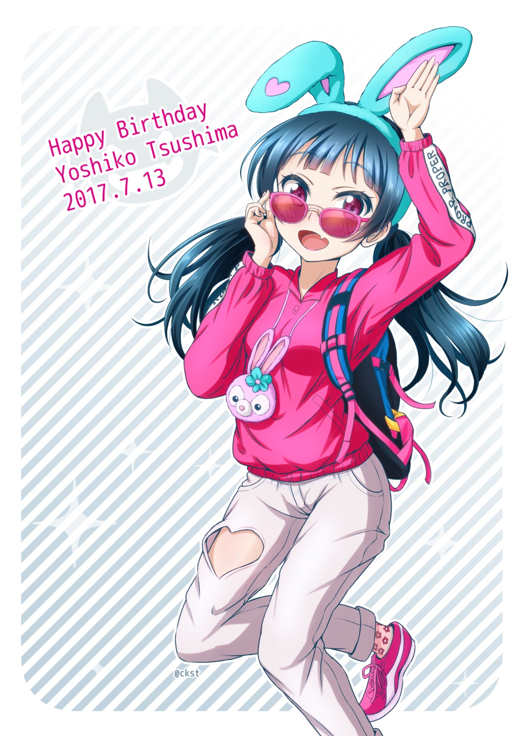 animal_ears bunny_ears ckst love_live!_sunshine!! megane tsushima_yoshiko