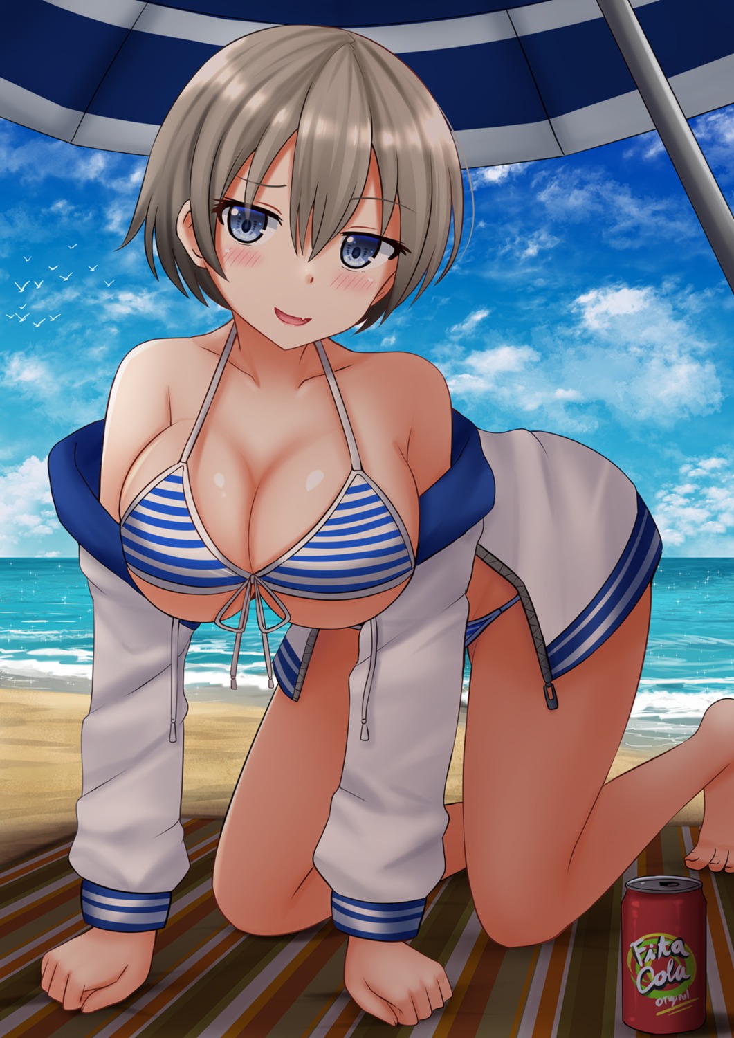 bikini cleavage kazenokaze open_shirt swimsuits underboob uzaki-chan_wa_asobi_tai! uzaki_hana