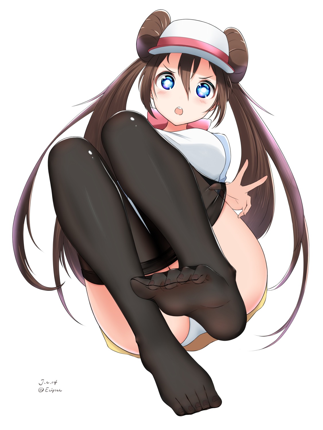 feet guxu mei_(pokemon) pantsu pantyhose pokemon pokemon_b2w2 undressing