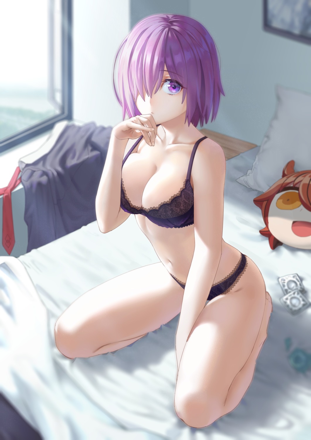 bra breast_hold cleavage doconim fate/grand_order mash_kyrielight pantsu