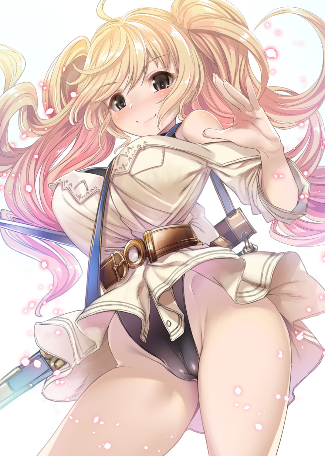 cameltoe dress granblue_fantasy harigane_shinshi leotard skirt_lift