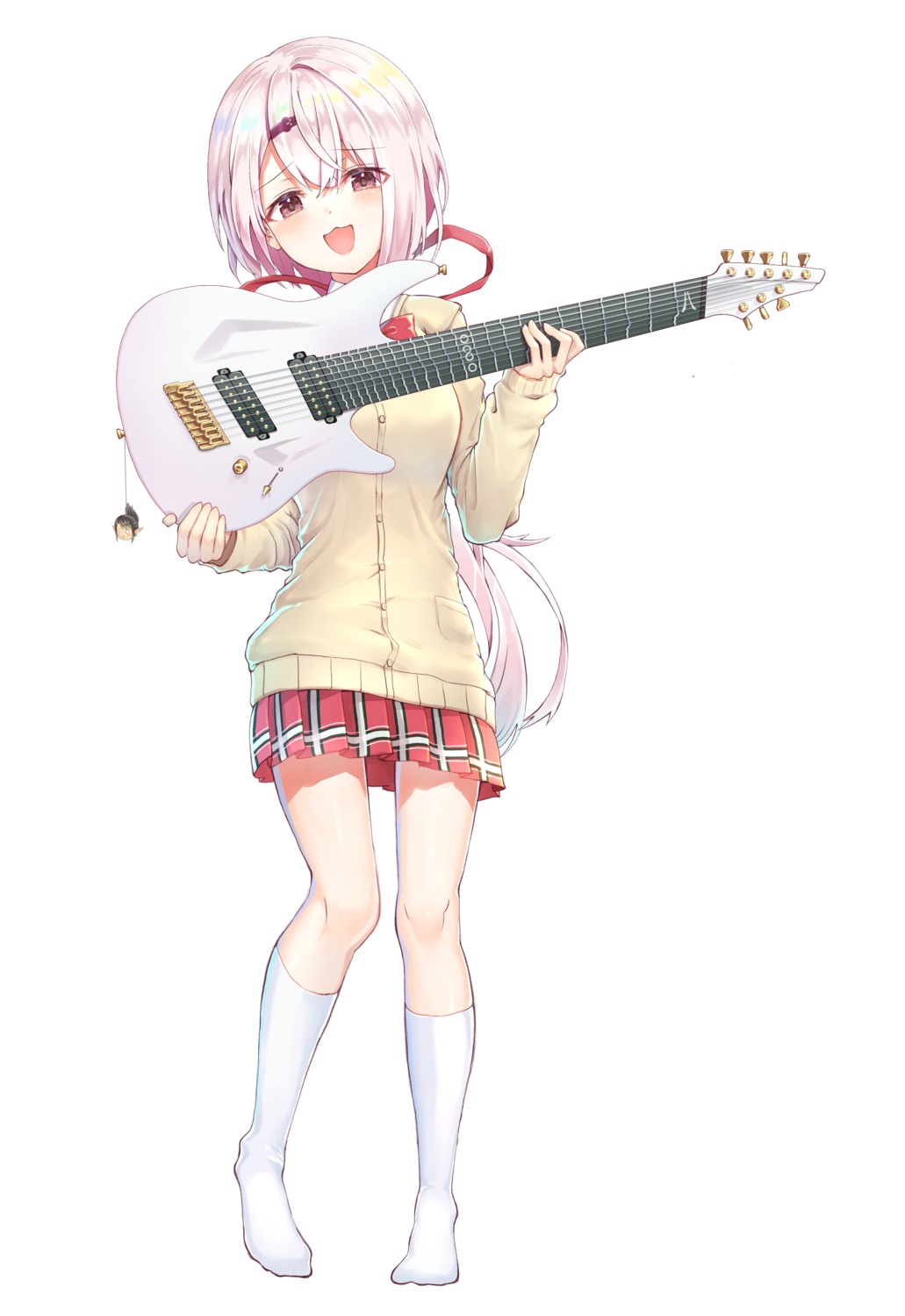 guitar guitarou nijisanji nijisanji_gamers seifuku shiina_yuika sweater