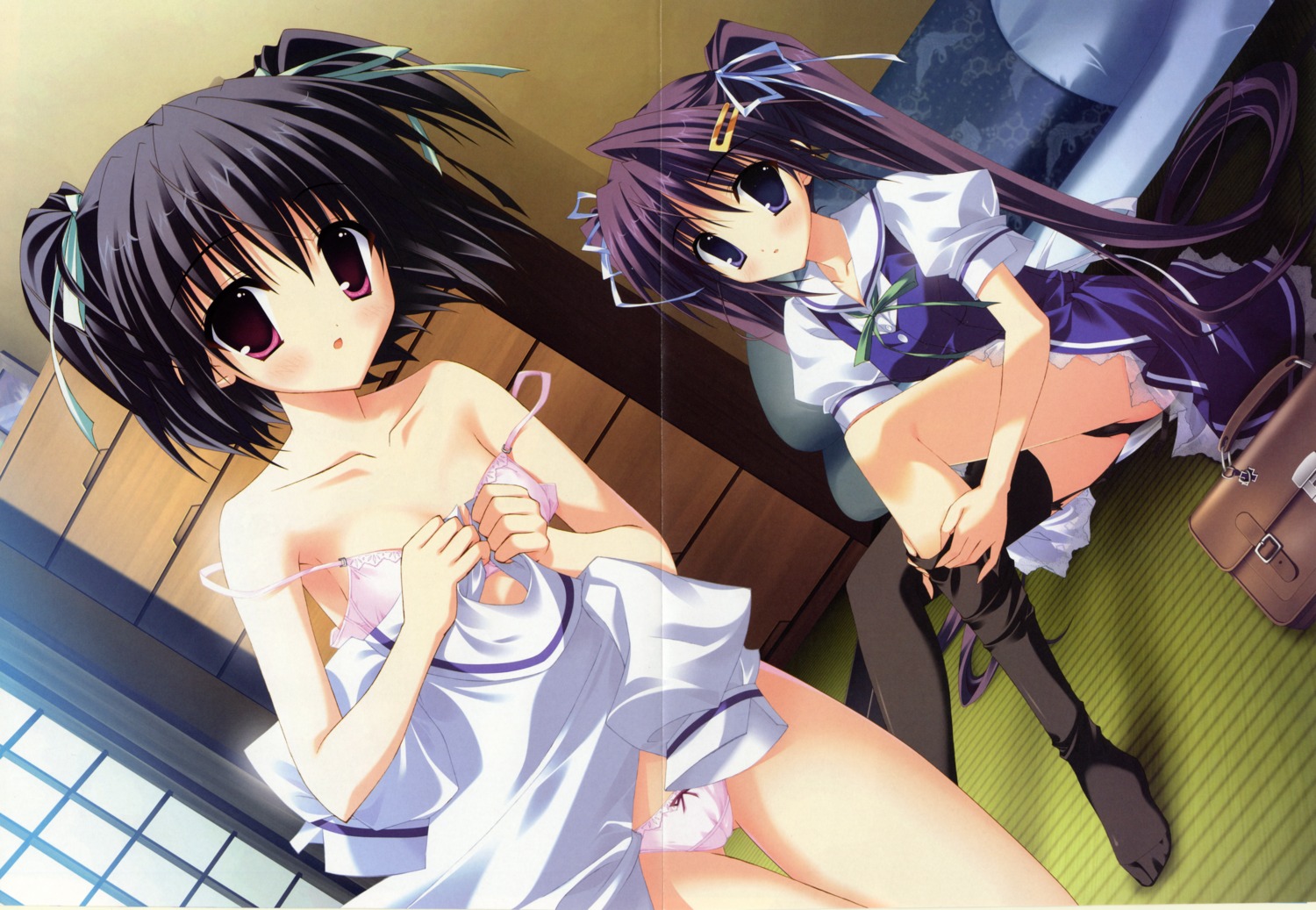 bra clear crease moonstone okamoto_nonoka pantsu seifuku thighhighs undressing yukino_natsuki