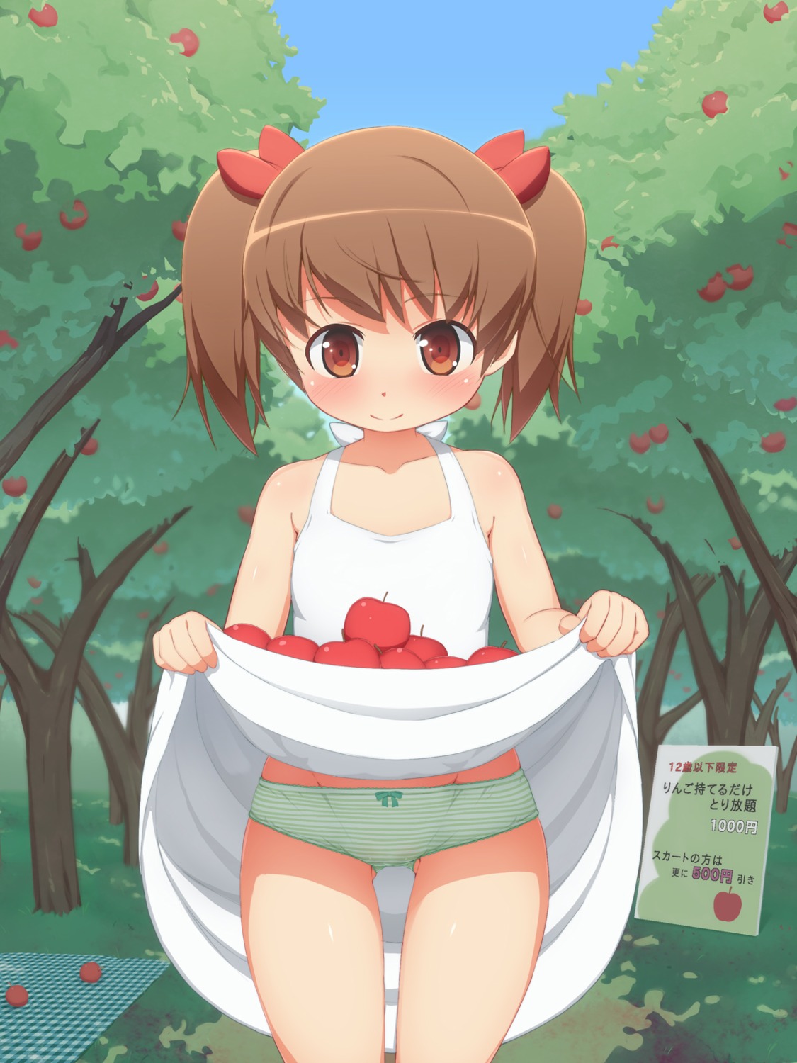 dress loli pantsu shimapan skirt_lift summer_dress tachimi_(basue)