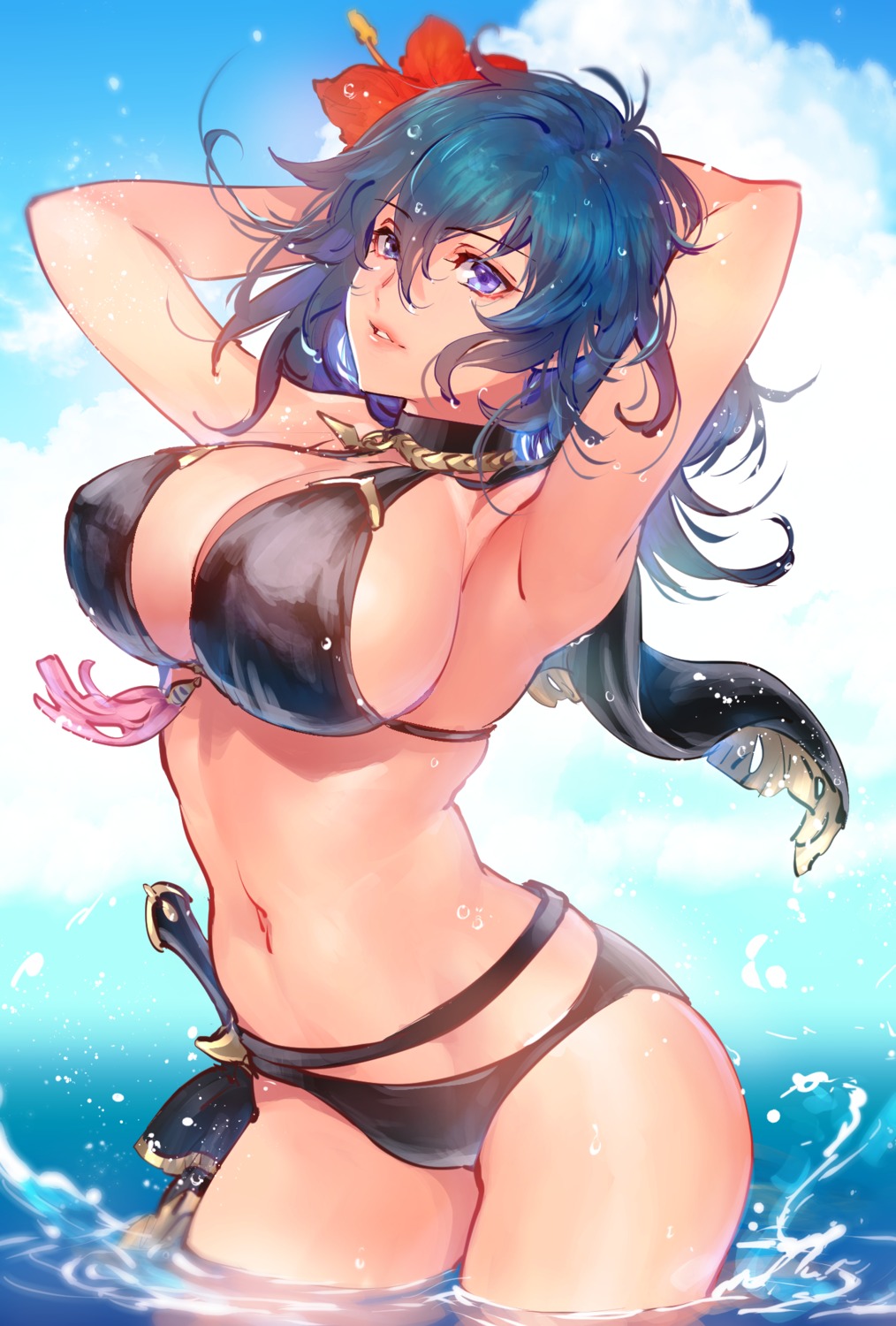 bikini byleth_(fire_emblem) fire_emblem fire_emblem_three_houses kin_mokusei swimsuits wet