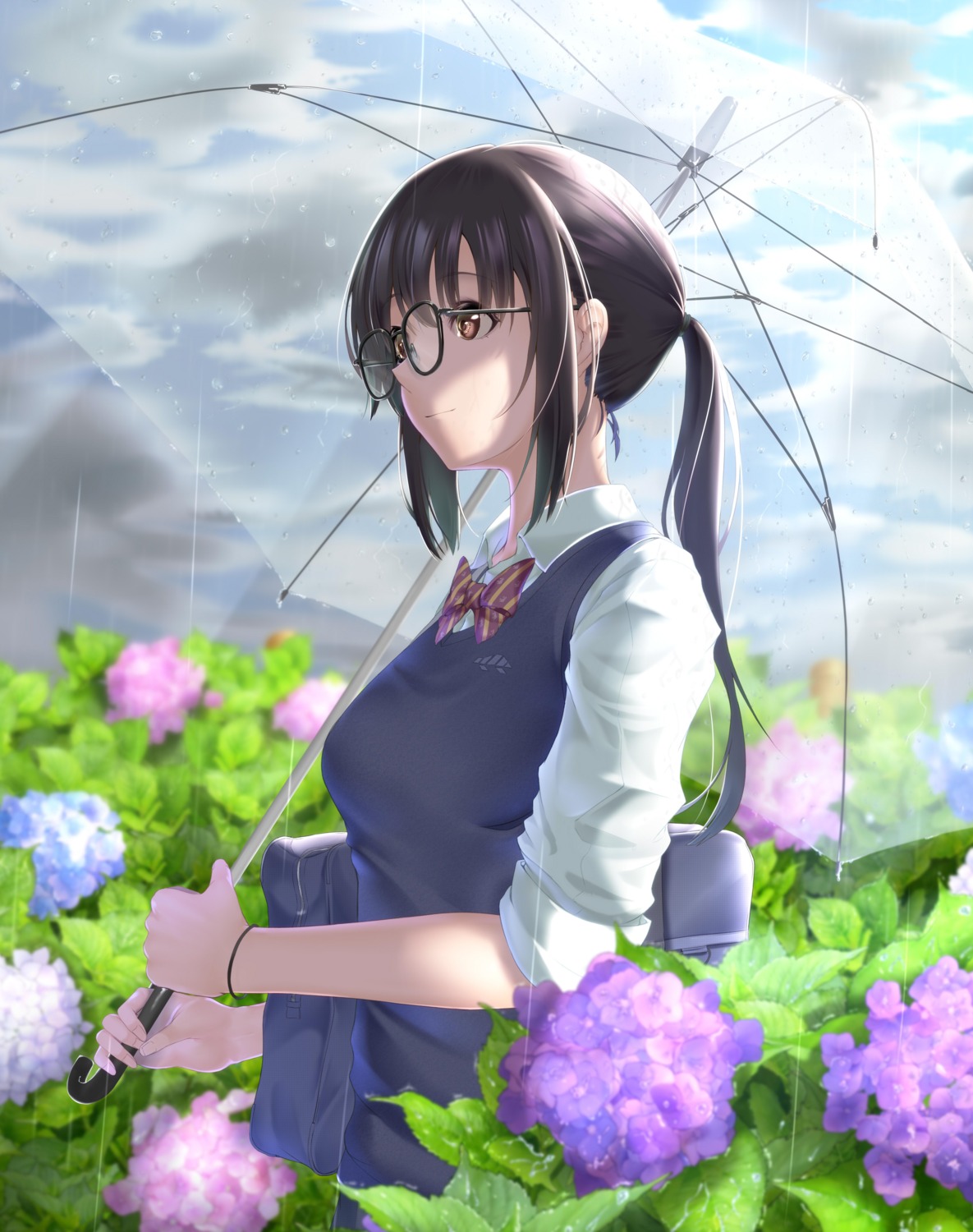 kamehito megane seifuku sweater umbrella