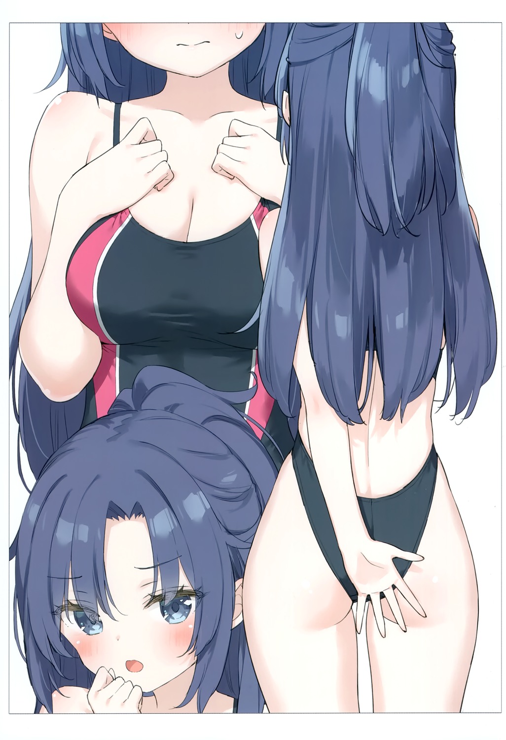 ass blue_archive cleavage hayase_yuuka peco swimsuits