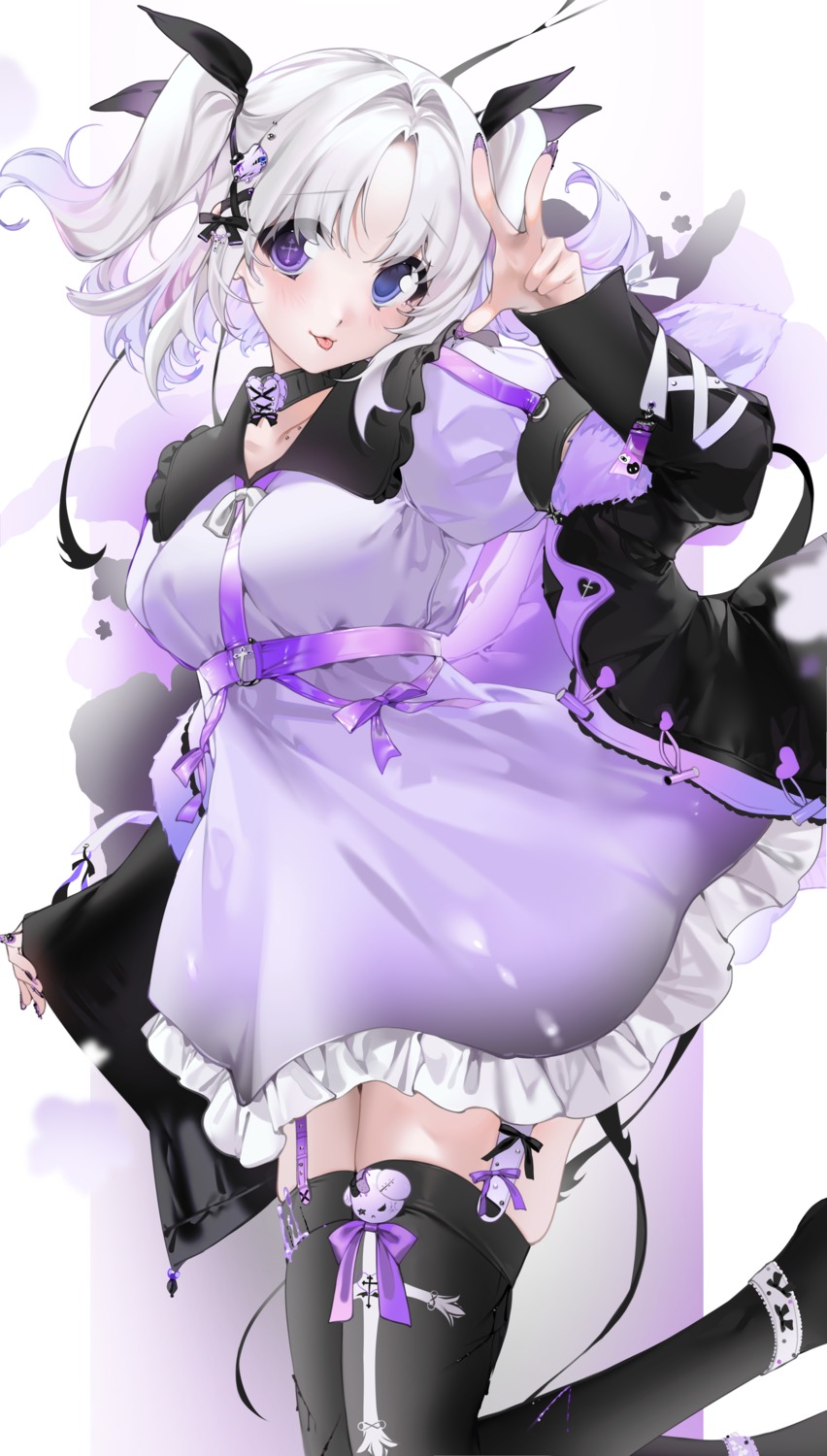 dress garter heterochromia stockings thighhighs unxi vega_(unxi)