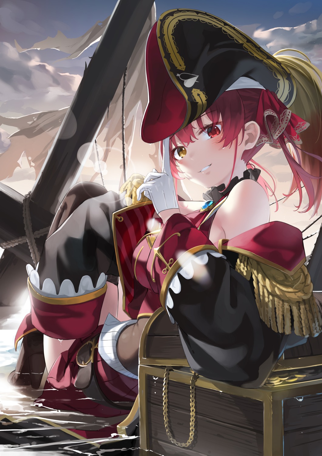 heterochromia hololive houshou_marine kimyo pirate