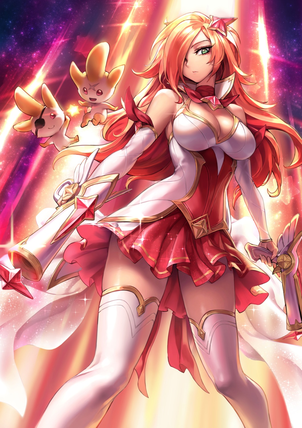cleavage gun league_of_legends miss_fortune oopartz_yang thighhighs