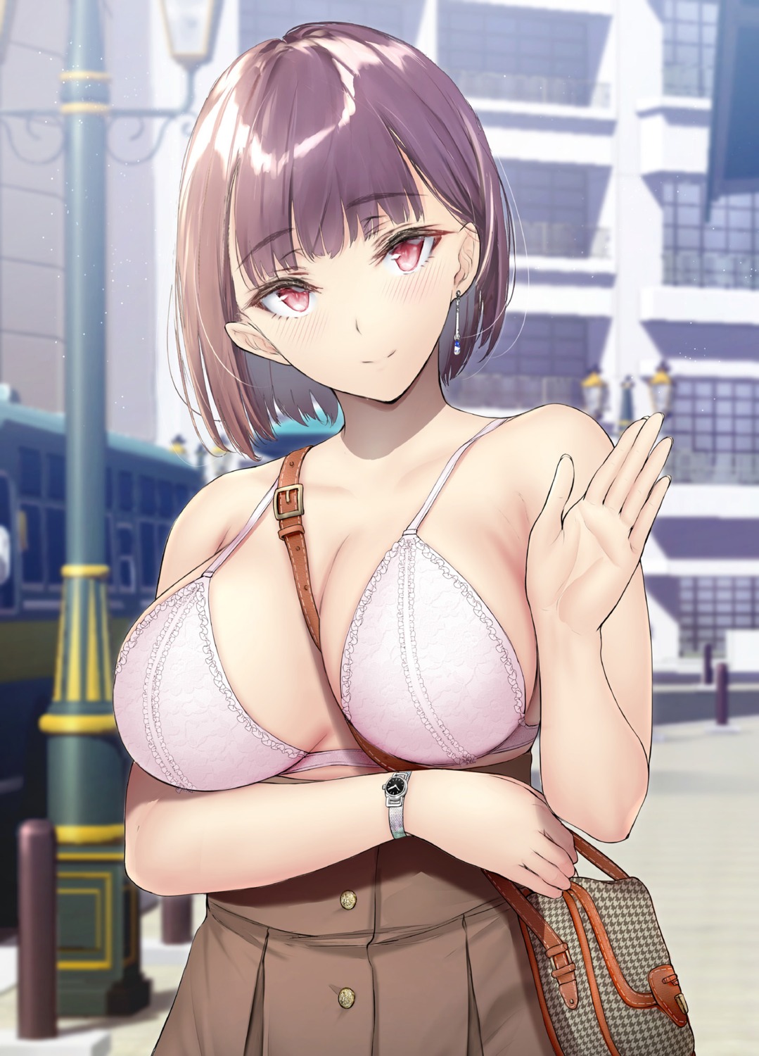 bra breast_hold cleavage gentsuki