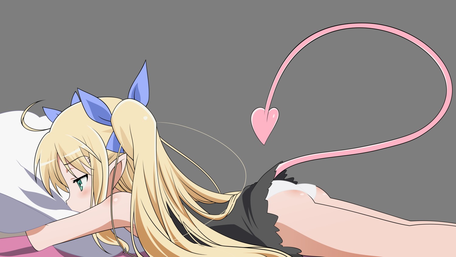 ass astarotte_ygvar loli lotte_no_omocha! pantsu pointy_ears tail transparent_png vector_trace