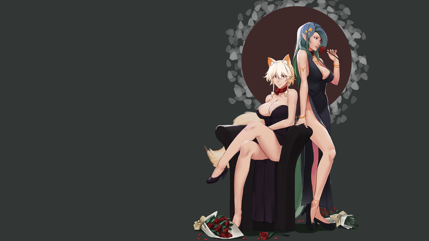 animal_ears dress heels less tail wallpaper