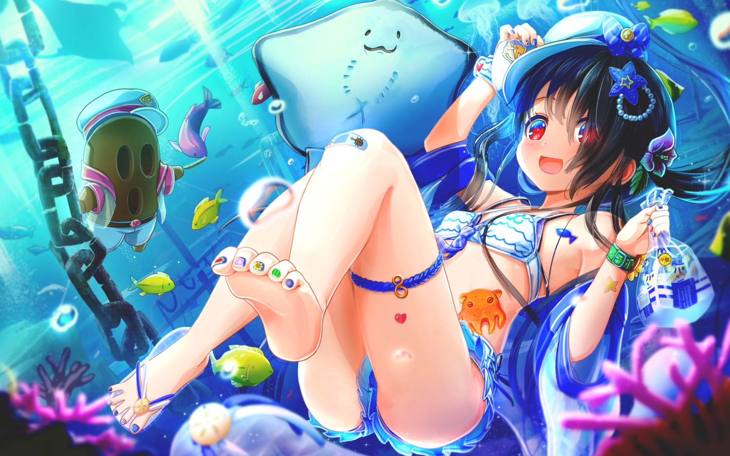 abo_(kawatasyunnnosukesabu) bandaid bikini feet garter swimsuits