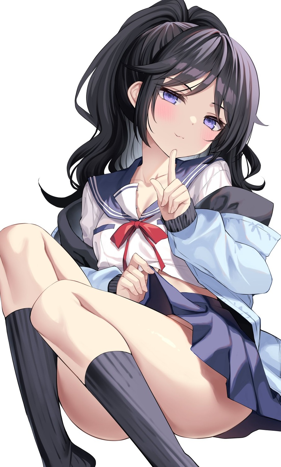 cleavage hidaka_manami open_shirt sansyoku_amido. seifuku skirt_lift strategic_lovers