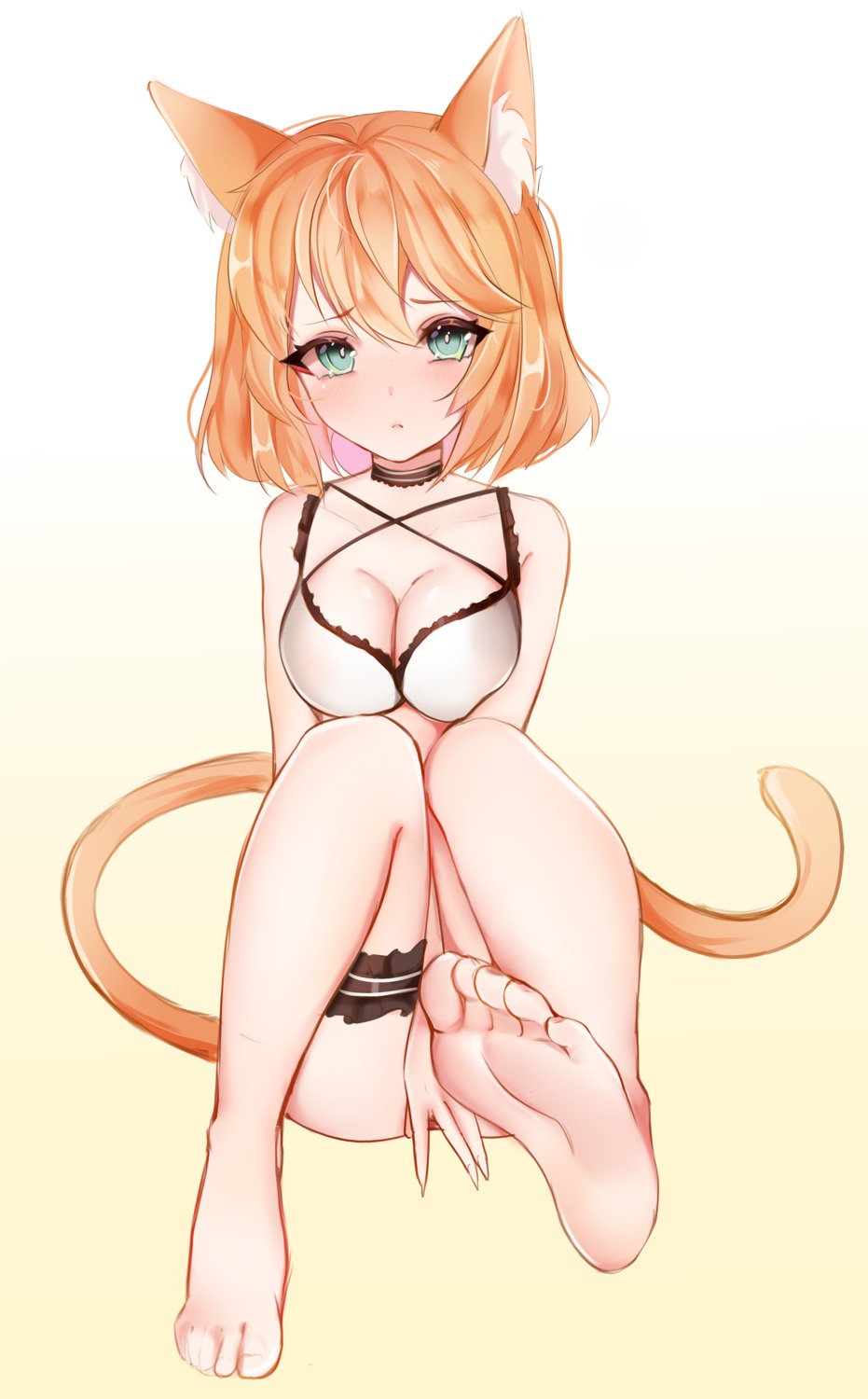 animal_ears bikini feet garter nekomimi rinko swimsuits tail