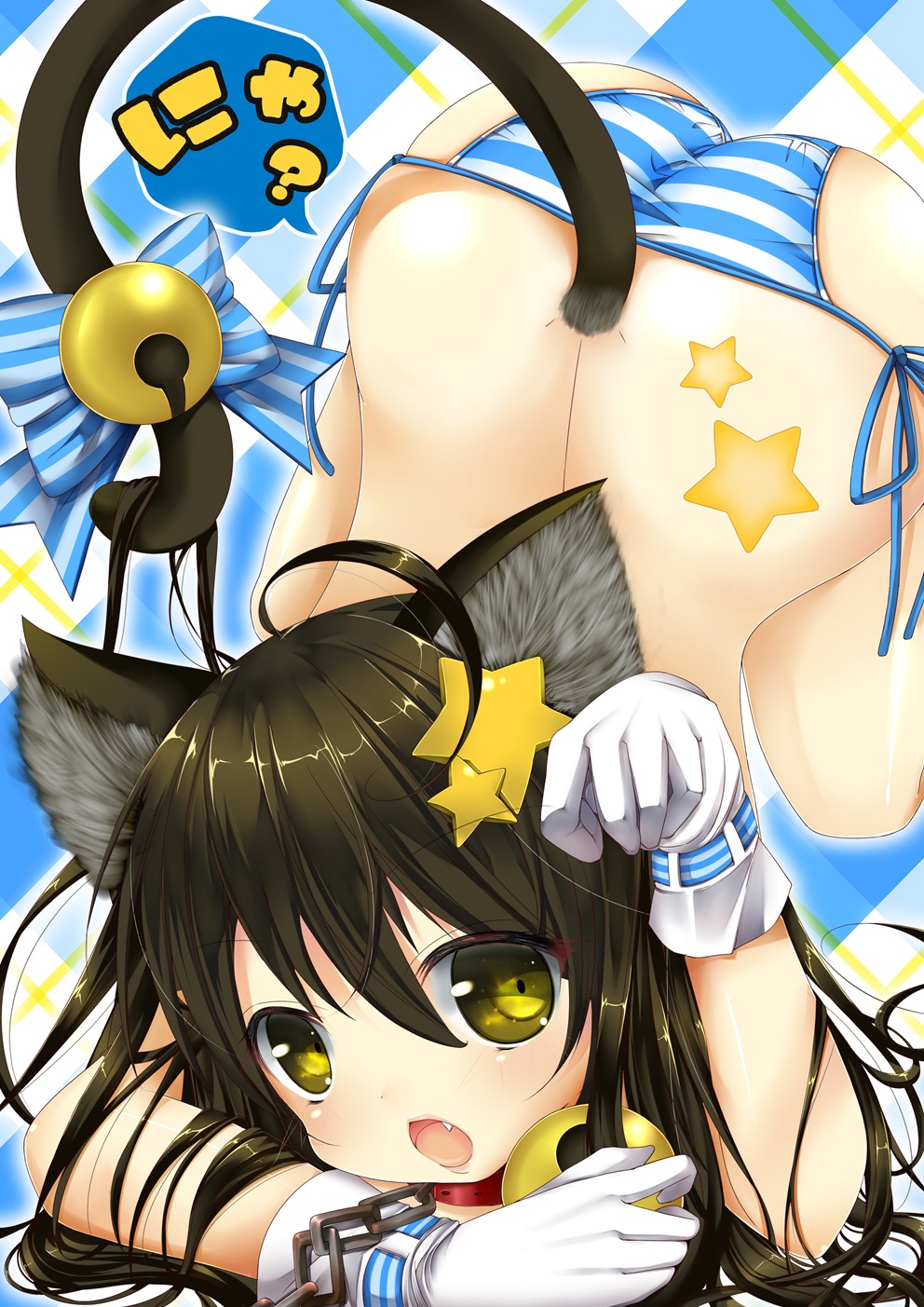 animal_ears loli nekomimi pantsu shimapan tail yunchaso