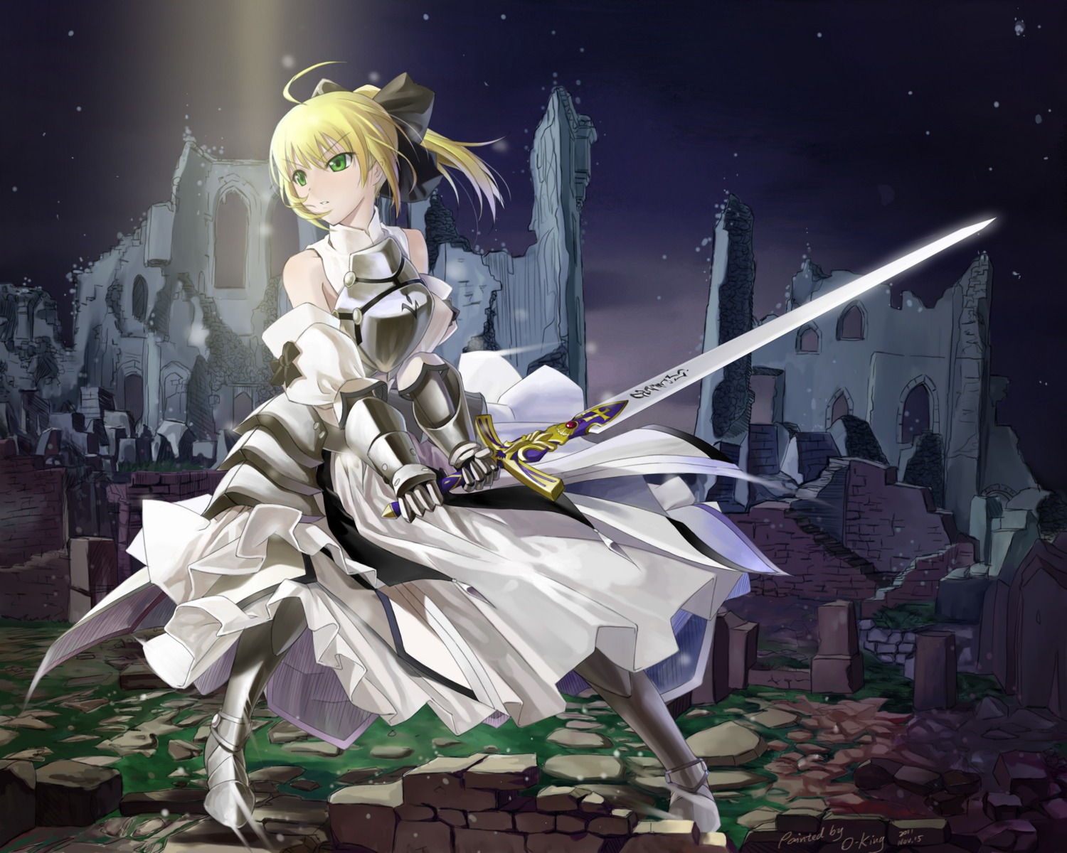 armor dress fate/stay_night okingjo saber saber_lily sword