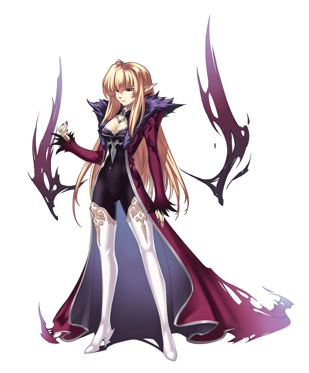 bodysuit cleavage devil hirano_katsuyuki roze spectral_force spectral_force_genesis thighhighs torn_clothes wings