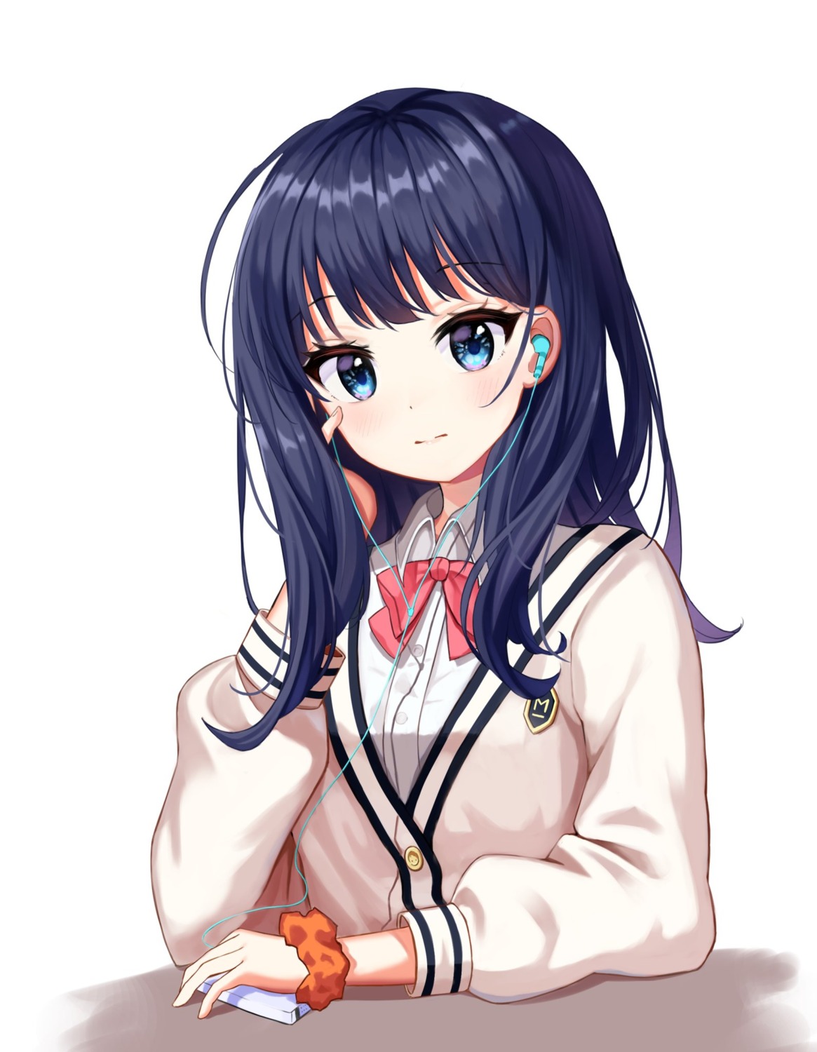 headphones niji_(rudduf232) seifuku ssss.gridman sweater takarada_rikka