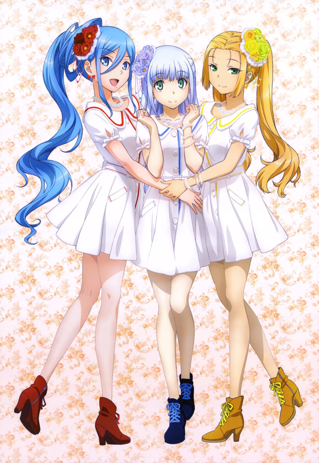 aoki_hagane_no_arpeggio dress haruna_(aoki_hagane_no_arpeggio) heels iona morita_kazuaki takao_(aoki_hagane_no_arpeggio)