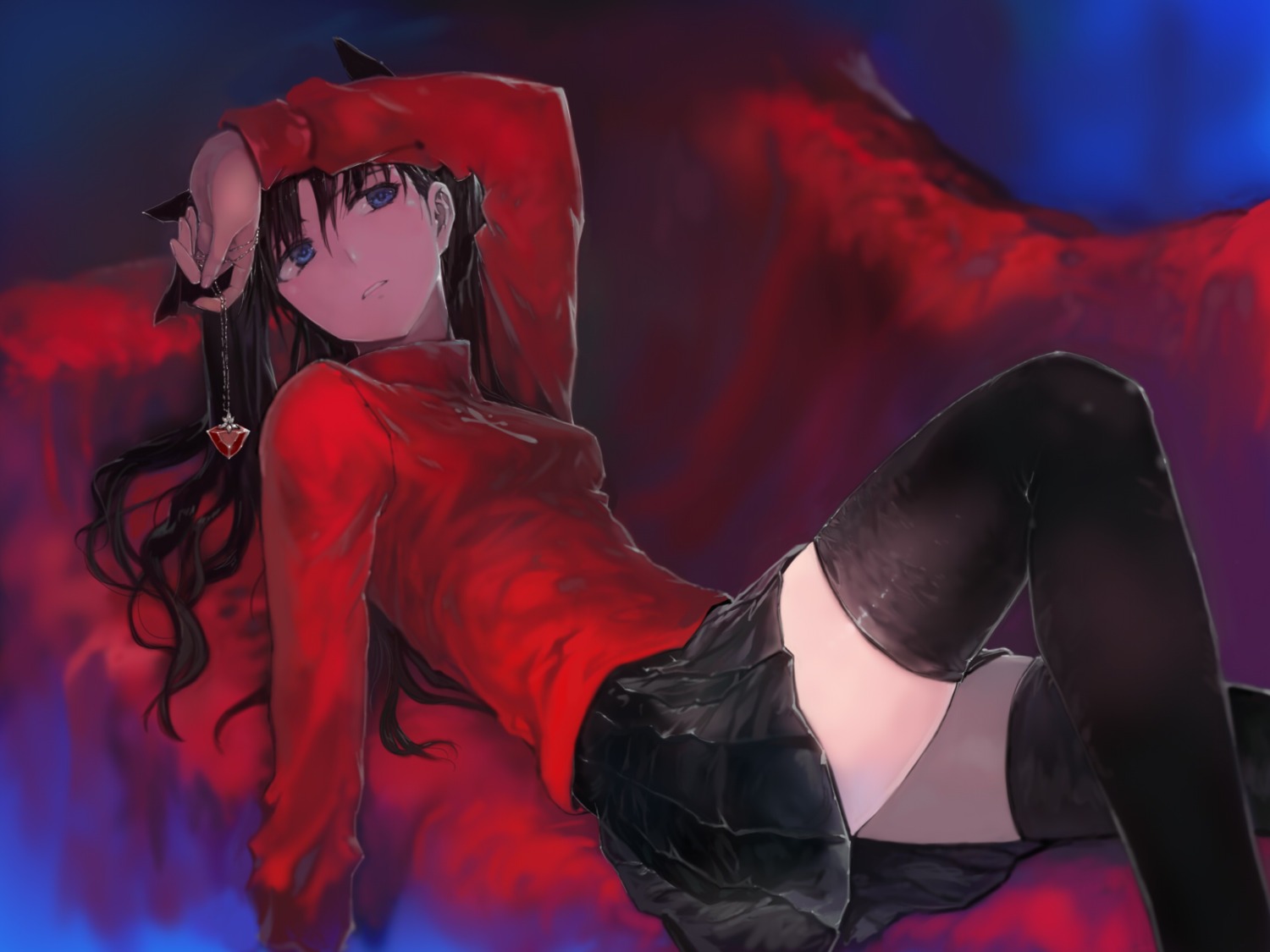 bob fate/stay_night thighhighs toosaka_rin