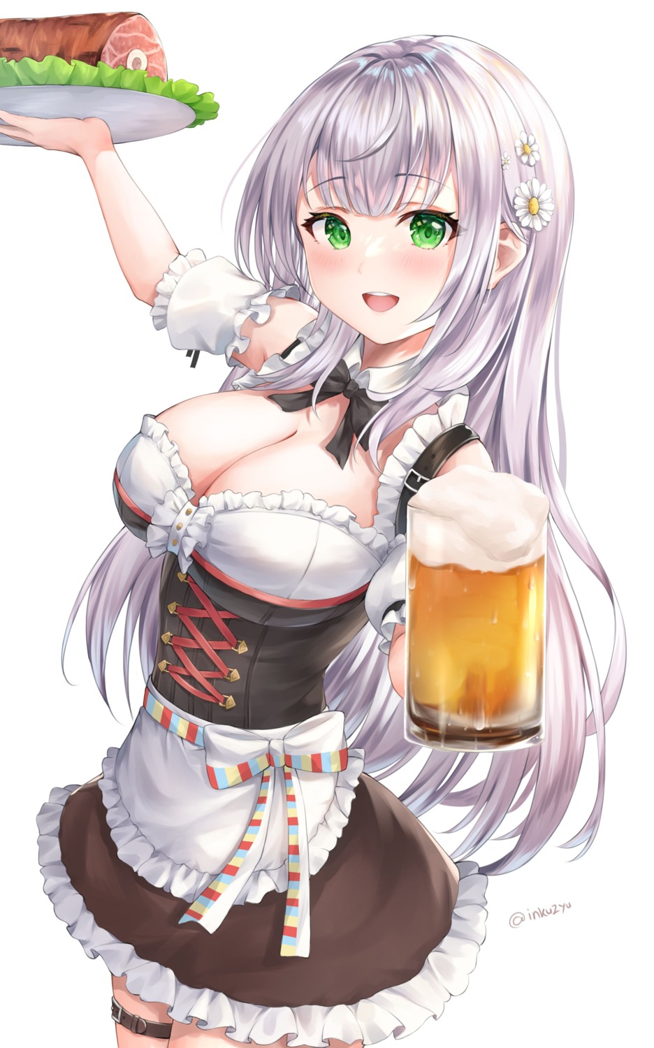 cleavage garter himitsudesu5 hololive shirogane_noel waitress